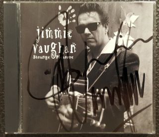 Jimmie Vaughan Stevie Ray Brother Autographed Signed Cd Strange Pleasure