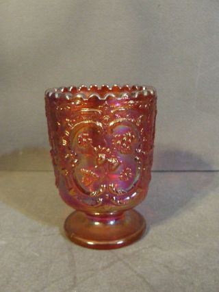 Vintage Fenton Strawberry Amberina Red Carnival Glass Toothpick Holder