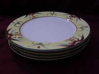 Pfaltzgraff China Tuscan Rooster Pattern Dinner Plates 10 3/4 " Set Of Four (4)