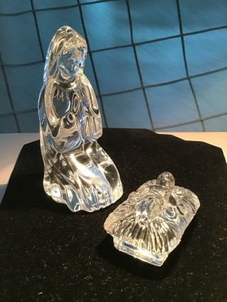 Waterford Crystal Holiday Nativity Mary And Baby Jesus Figurines