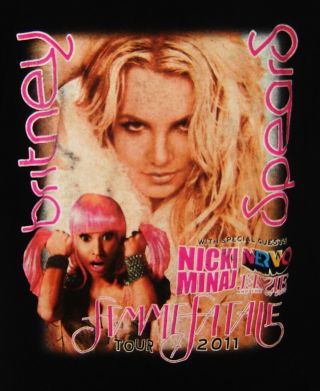 2011 Britney Spears Nicki Minaj T - Shirt Femme Fatale Concert Tour Size S 2 - Sided