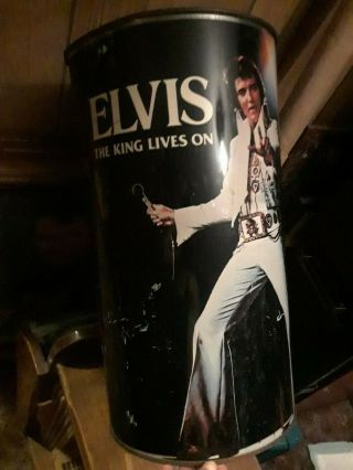 1977 Elvis Presley The King Lives On Metal Trashcan Boxcar Ent.