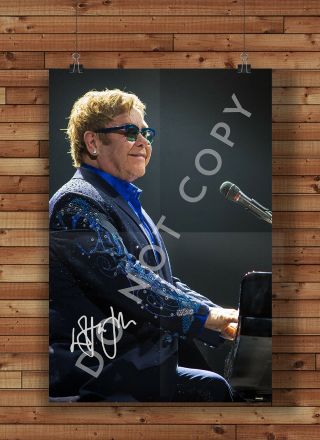 Elton John 12x18 Poster Print Reprint Autograph