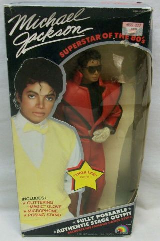 Vintage 1984 Michael Jackson Poseable Figure W/glove,  Microphone & Stand