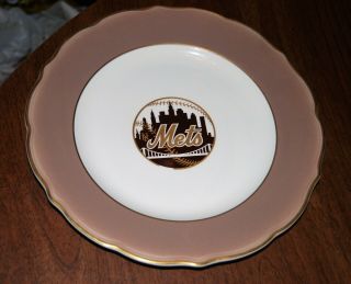 Rare Vintage Syracuse China York Mets Plate 10.  5 " Diameter