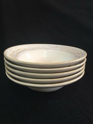 Linden Street Willow Lane Neutral Set Of 5 Soup Cereal Bowls 8 - 1/2” Pd19