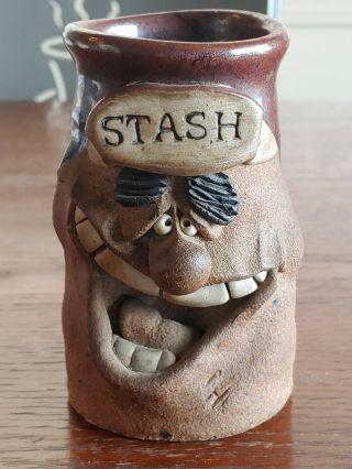 Vintage Stoneware Pottery Stash 3d Ugly Funny Face Coffee Cup Mug