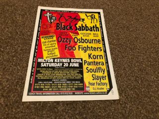 (bebk37) Advert/poster 11x8 " Ozzfest 98,  Ozzy Osbourne,  Black Sabbath,  Pantera