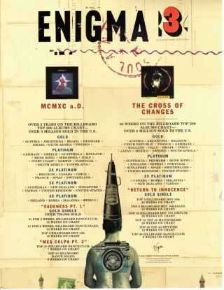 Vintage Print Radio Music Promo R E M Radio Hour Nov 3 1996 Enigma 3 Mcmxc A D