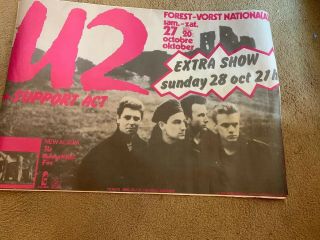 U2 - Vintage Poster.  Support Act Album The Unforgettable Fire.  20 X 28 "
