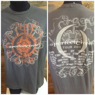 A Perfect Circle 2011 Tour T - Shirt 2 Sided Men 