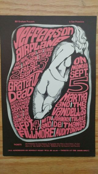 Grateful Dead Postcard Bg - 26 Fillmore West September 1967