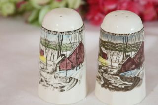 Johnson Brothers,  " The Friendly Village " Salt And Pepper Shakers