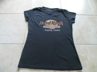 Hard Rock Hotel & Casino Punta Cana Women Black Rhinestone T Shirt Size S Small 2