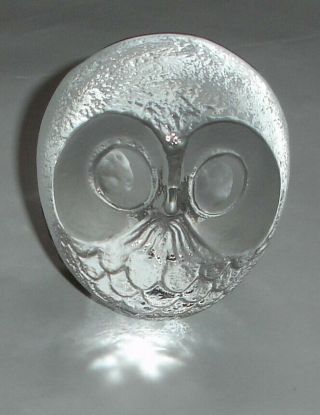 Mats Jonasson Small Owl Paperweight - Signed And Numbered