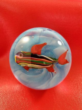 Joe Hamon Art Glass Fish Paperweight