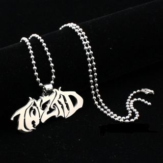 Icp Twiztid Script Logo Polished Stainless Steel Pendant W/30 Inch Ball Chain