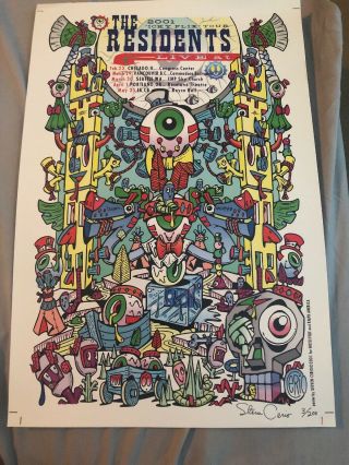 Thte Residents 2001 Icky Flix Tour Poster 12” X 18” Signed By Steven Cerio