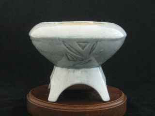 Roselane Pottery Pasadena California Footed Vintage Bowl Signed Sk