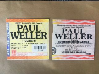 Paul Weller Old Gig Tickets From ‘90s
