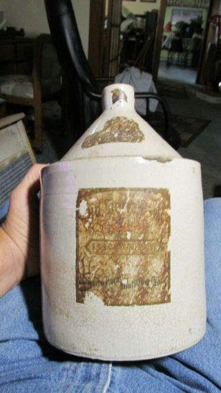 Selma,  California Old Sierra Park Brandy 1 Gallon Stoneware Whiskey Liquor Jug