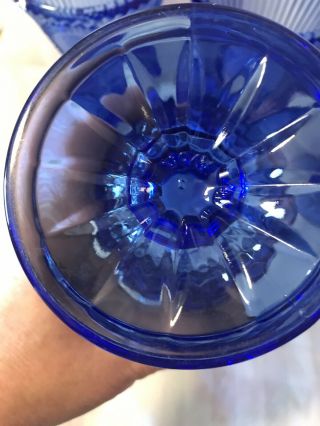 FOSTORIA AVON MARTHA WASHINGTON 4 Sapphire COBALT BLUE GOBLETS CREAMER Glasses 4