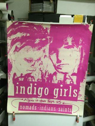 Indigo Girls “nomads,  Indians,  Saints.  Large 1990 Promo Poster 36”x42”