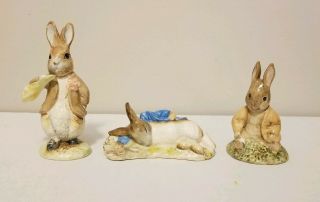Set Of 3 Royal Albert Beatrix Potter Figurines Peter Rabbit & More