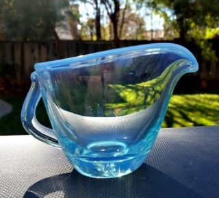Fostoria Elegant Glass Opalescent Blue Seascape Creamer 3 " Tall