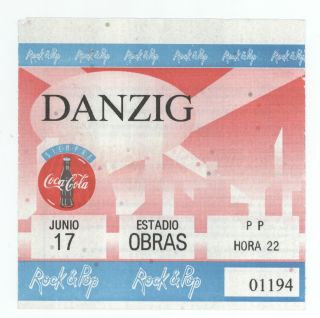Rare Danzig 6/17/95 Buenos Aires Argentina Concert Ticket Stub