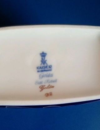 ⭐ Vintage AK KAISER Echt Kobalt Cobalt Blue And Gold Pitcher Vase W.  Germany 3