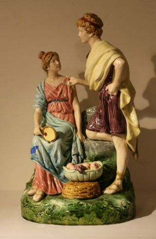 Antique Large Austrian Hand Painted Porcelain Figurine