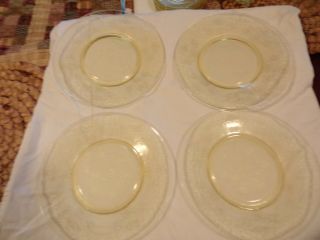 Set Of Four Hazelatlas Florentine 2,  10 " Yellow Plates