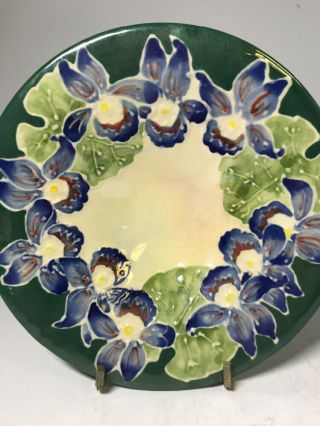 Limited Moorcroft Chelsea Burslem England Green Floral Footed Dish Plate 2