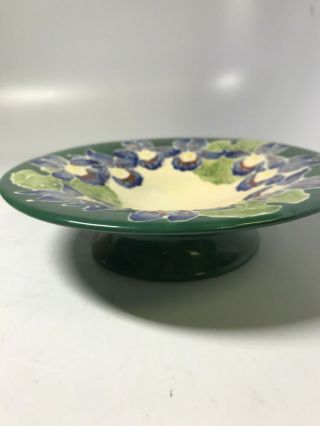 Limited Moorcroft Chelsea Burslem England Green Floral Footed Dish Plate 3