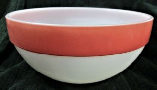 Vintage Fire King Colonial Pink Rimmed Mixing Bowl 8.  5 "