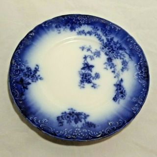 Vintage The Wheeling Potteries " Bonita " Flow Blue Semi - Porcelain 8 " Plate