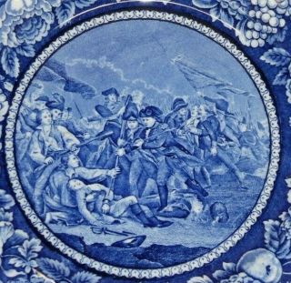 Antique Rowland & Marsellus Staffordshire Plate - Battle Of Bunker Hill 1775