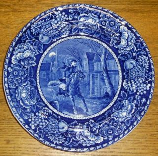 Antique Rowland & Marsellus Staffordshire Plate - Ride Of Paul Revere 1775