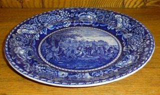 Antique Rowland & Marsellus Staffordshire Plate - William Penn ' s Treaty Indians 3