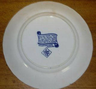 Antique Rowland & Marsellus Staffordshire Plate - William Penn ' s Treaty Indians 5