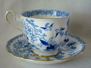 Vintage Bone China Royal Albert Teacup & Saucer Set,  Mikado Blue Willow