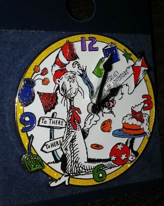 UNIVERSAL STUDIOS DR SEUSS CAT IN THE HAT CLOCK COLLECTIBLE PIN RARE AUTHENTIC 2