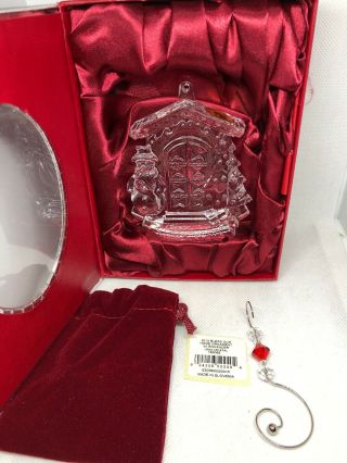 2013 Waterford Crystal Bless Our Home Christmas Ornament With Enhancer