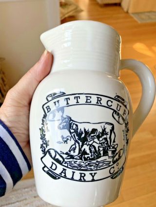 Buttercup Dairy Co Pitcher Cow Black White Milk Water