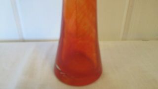 Vintage Art Glass Blown Jack in the Pulpit Apricot Orange Vase 8 
