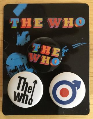 The Who Set Of 3 Badges / Pins / Buttons - Exclusive 2017 Vip Package Merch