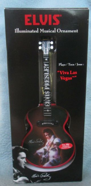 Elvis Presley Illuminated Musical Ornament Guitar Viva Las Vegas