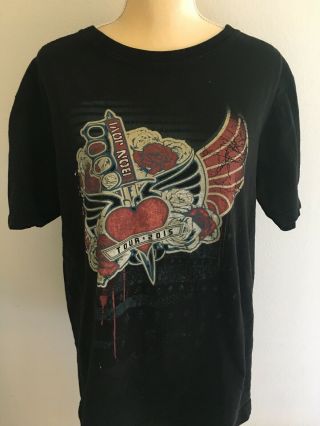Bon Jovi 2015 Concert Tour Graphic Tee Shirt Mens Hadas David Design Xl E3