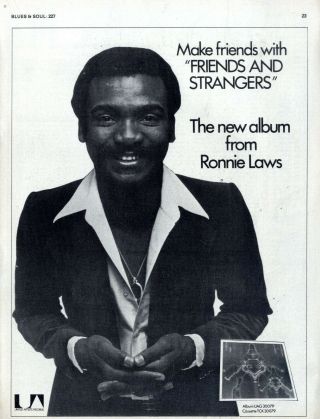 Bs227p23 Ronnie Laws : Friends And Strangers Album Advert 11x8 "